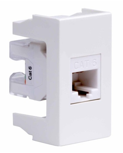 Розетка RJ-45 Viva 1 модуль кат.6A белая (45058). Розетка компьютерная экранированная с одним разъёмом. ДКС в Королеве