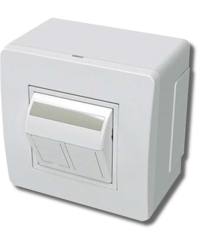Коробка в сборе с 2 розетками RJ45, кат.5е, белая (10656): Коробка в сборе в Королеве