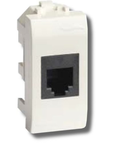 Розетка RJ-45 Brava 1 модуль белая (76654B): Розетка компьютерная с одним разъёмом в Королеве