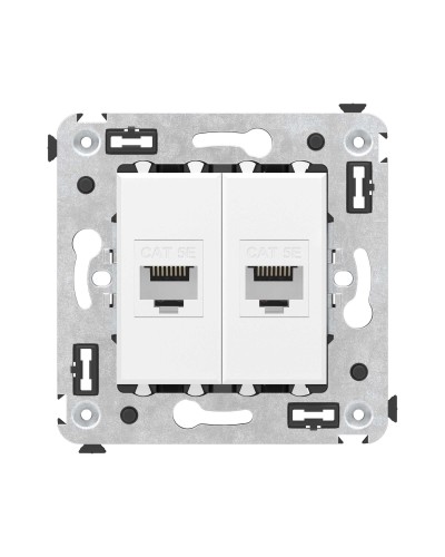 Розетка RJ-45 в стену, кат.5E, Avanti, двойная, белое облако (4400664). Розетка компьютерная. ДКС в Королеве