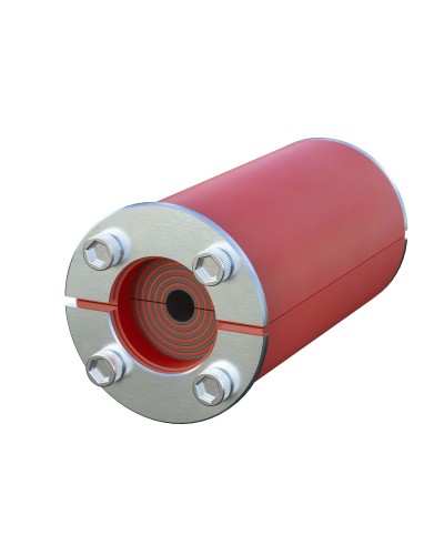Проходка круглая, нержавеющая, D75х70 мм с проемом 40х40 мм (DXF3122): Проходка круглая, нержавеющая, с проёмом в Королеве