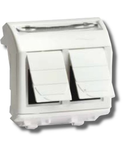 Розетка RJ-45 Brava 2 модуля белая (76459B): Розетка компьютерная с двумя разъёмами в Королеве