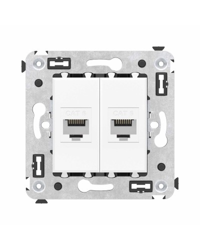 Розетка RJ-45 в стену, кат.6E, Avanti, двойная, белое облако (4400694). Розетка компьютерная. ДКС в Королеве