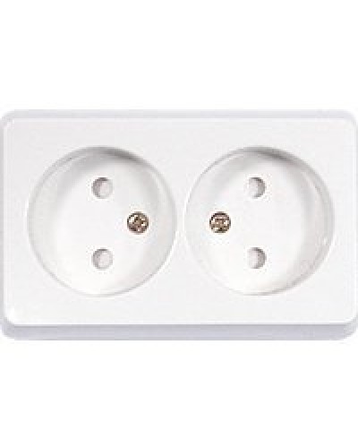 Розетка двойная открытой установки без з/к, бежевый, LK Standard (813601). Розетка без заземляющих контактов с защитными шторками. Экопласт в Королеве