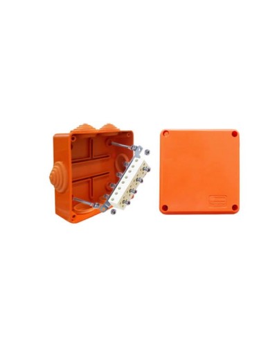 Коробка JBS100 100х100х55, 6 вых., 4P (0,15…4мм²) (43147HF): Коробка монтажная, огнестойкая, без галогена в Королеве