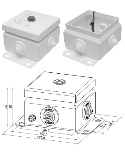КМ IP55-0808 (без DIN рейки). Коробка монтажная электротехническая. Гефест в Королеве