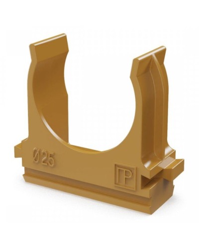 Крепёж-клипса для труб АБС-пластик бук D25 (100 шт) (PR13.0047). Крепление для труб ПВХ. Промрукав в Королеве