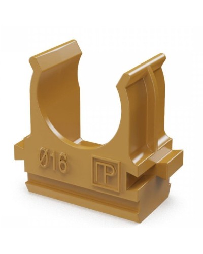 Крепёж-клипса для труб АБС-пластик бук D16 (100 шт) (PR13.0045). Крепление для труб ПВХ. Промрукав в Королеве