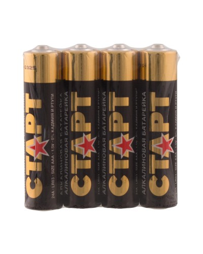 СТАРТ LR03-SH4-BOX (1,5 В, AAA, LR03), упак. 4 шт.. Алкалиновые батарейки. СТАРТ в Королеве